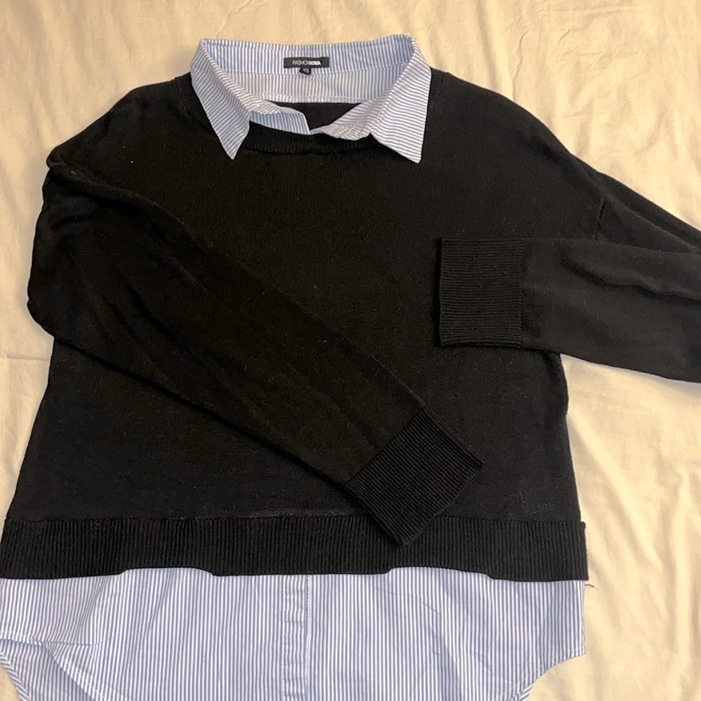 Fashion nova sweater with shirt inside